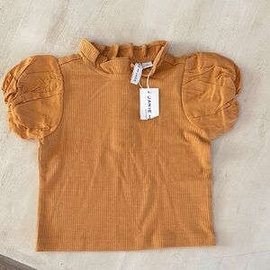 Janie and Jack Orange Puff Sleeve Blouse